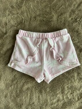 Grayson Mini Pink floral shorts with drawstring waistband. Size: 5 years